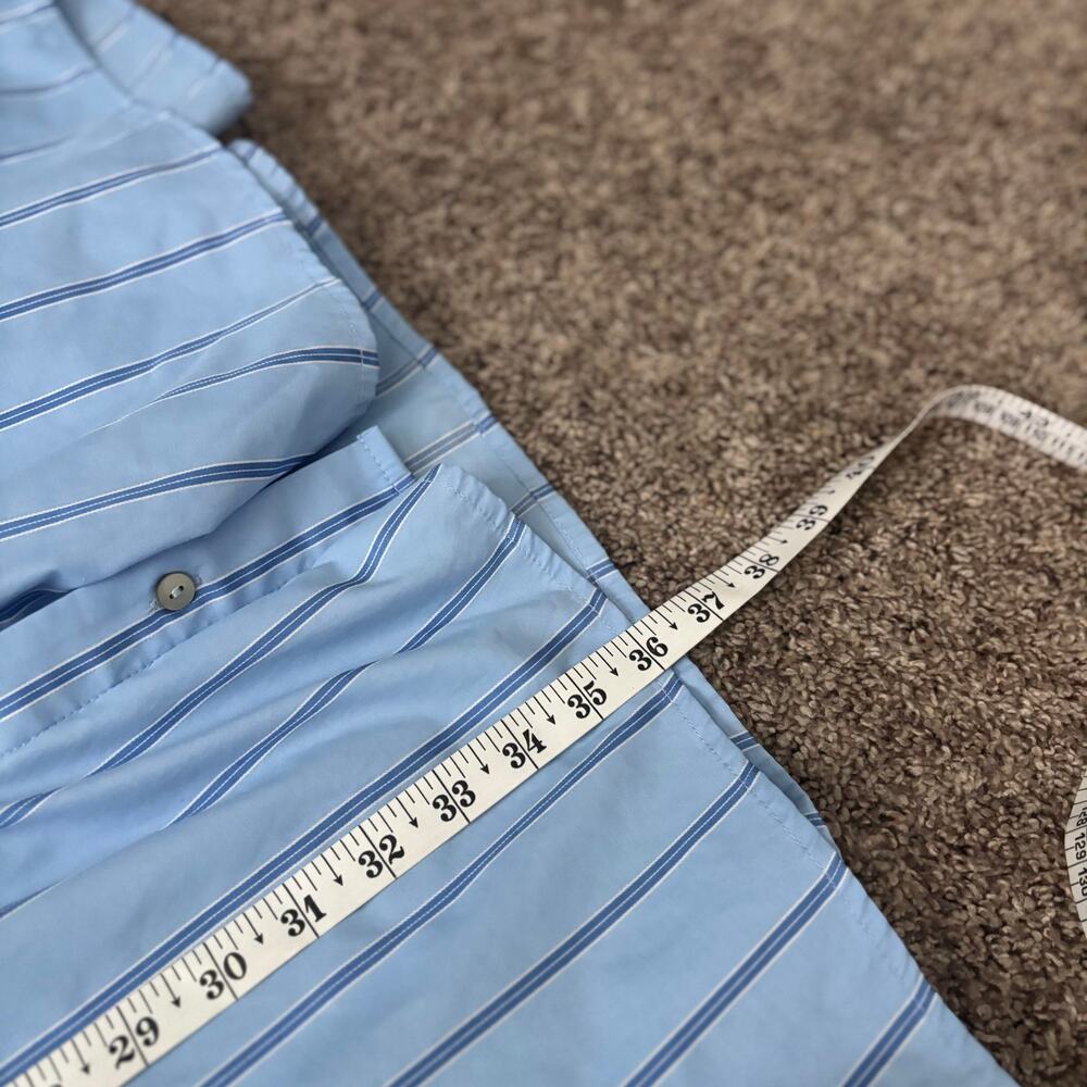 Entro Blue Striped Button Front Shirt Dress Plus Sz 1X Short Sleeve Mini Cotton - Picture 12 of 12